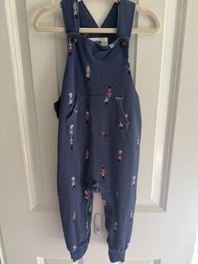 Little Sleepies Navy Overalls with Toy Soldier Print